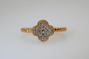 Four Leaf Clover Diamond Ring